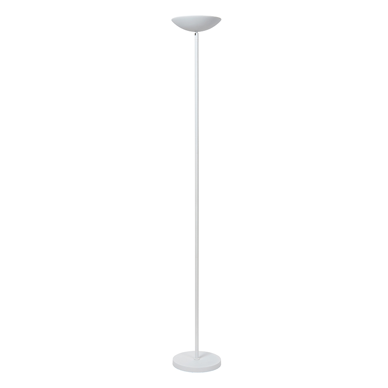 Hvid læselampe gulv modern, Zenith, 20W, 3000K LED, med beröringsdimmer