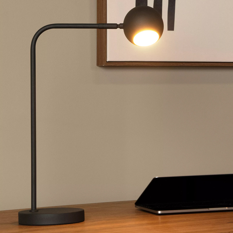Sort genopladelige bordlampe modern, Comet, 3W, 2700K LED, med beröringsdimmer
