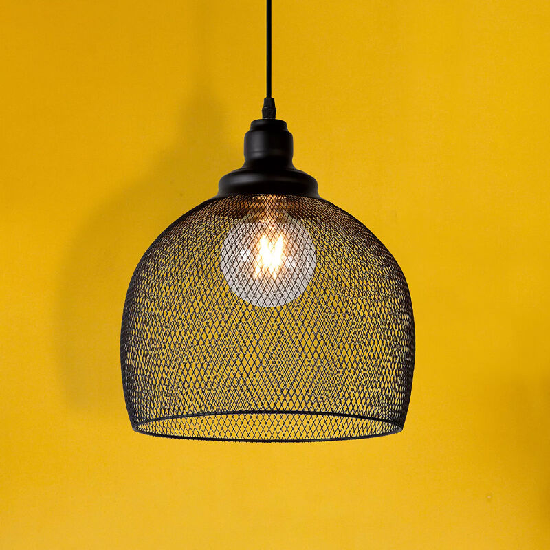 Sort pendler lampe retro, Mesh