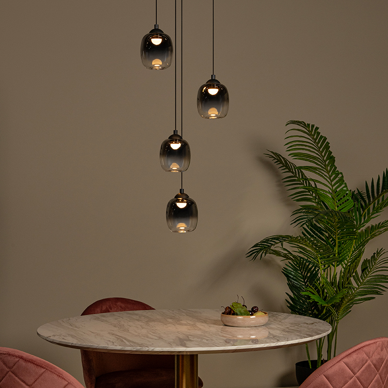 Grå pendler lampe modern, Tamino, 5,2W, 3000K LED