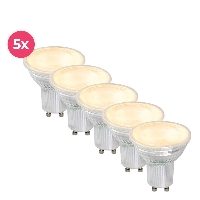 Dæmpbar gennemsigtig GU10 LED pære Antonie, 5w, varm hvid