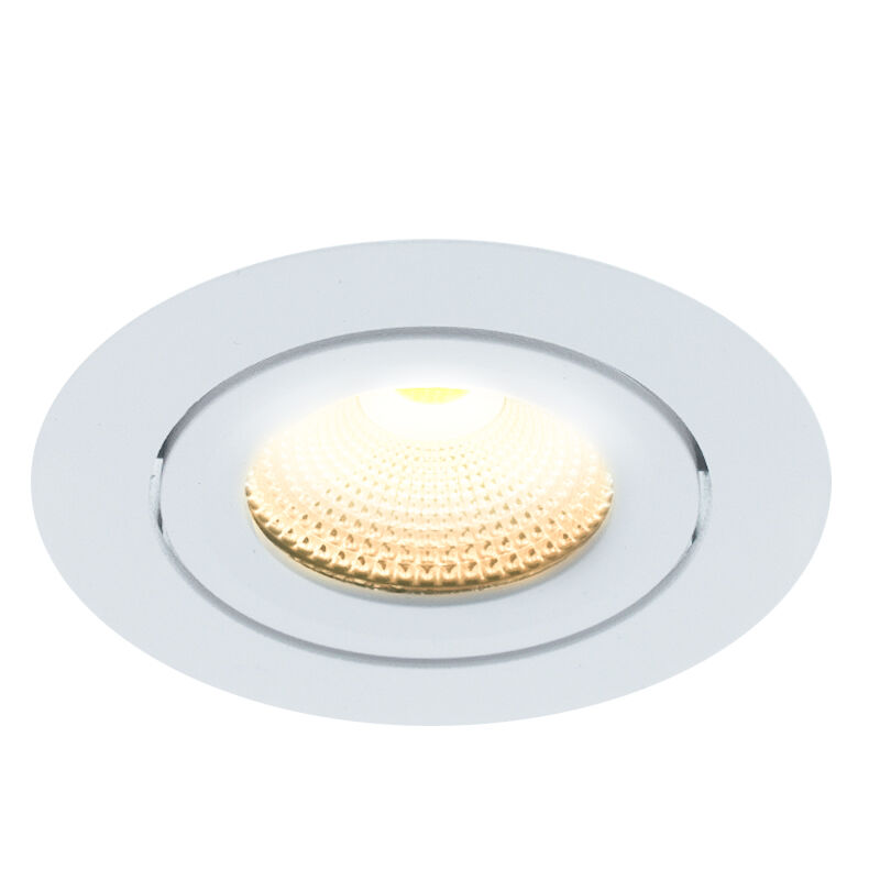 Hvid indbygningsspot aluminium, Wimke, 5W, 2700K LED, IP44