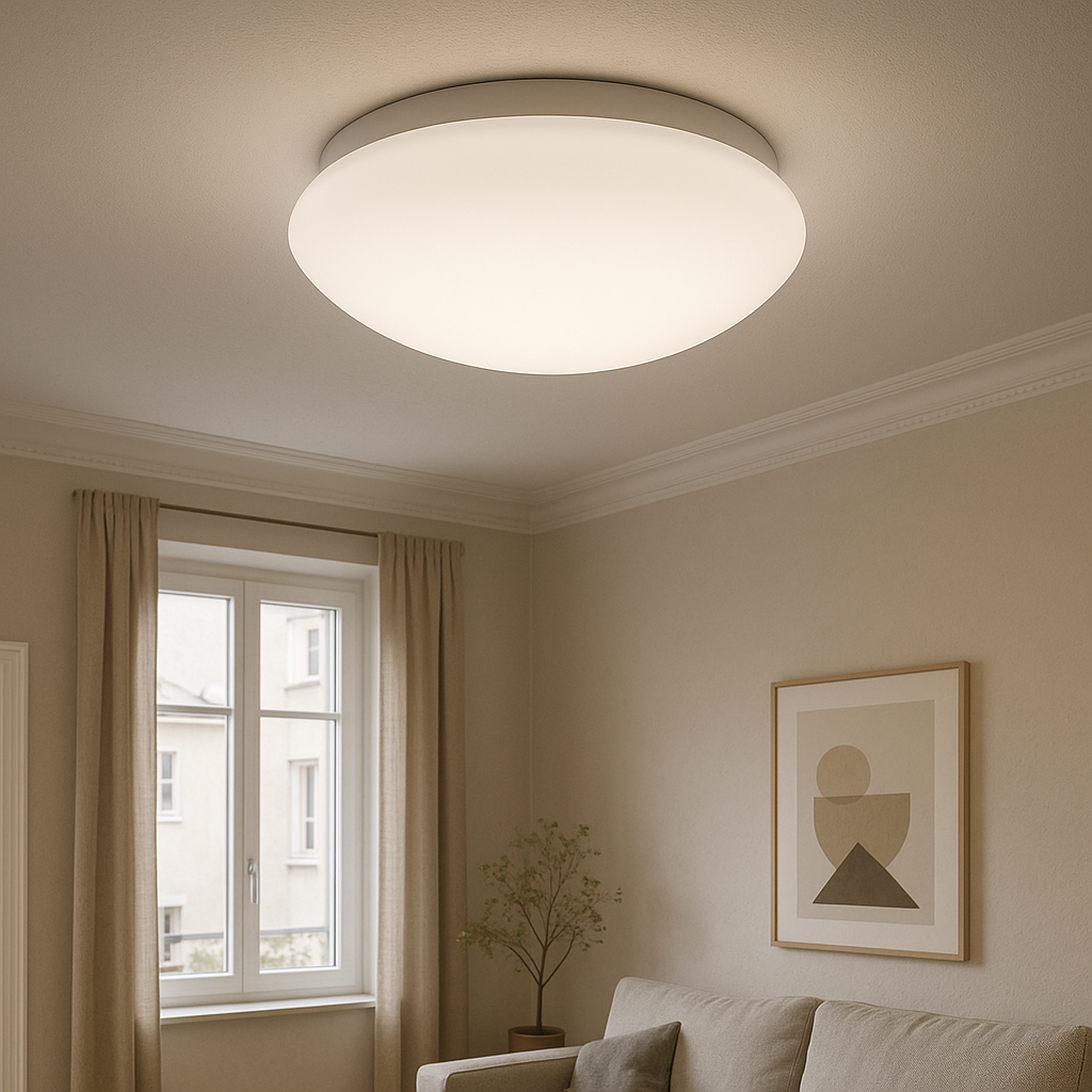 Plast loftlampe hvid, Sirano