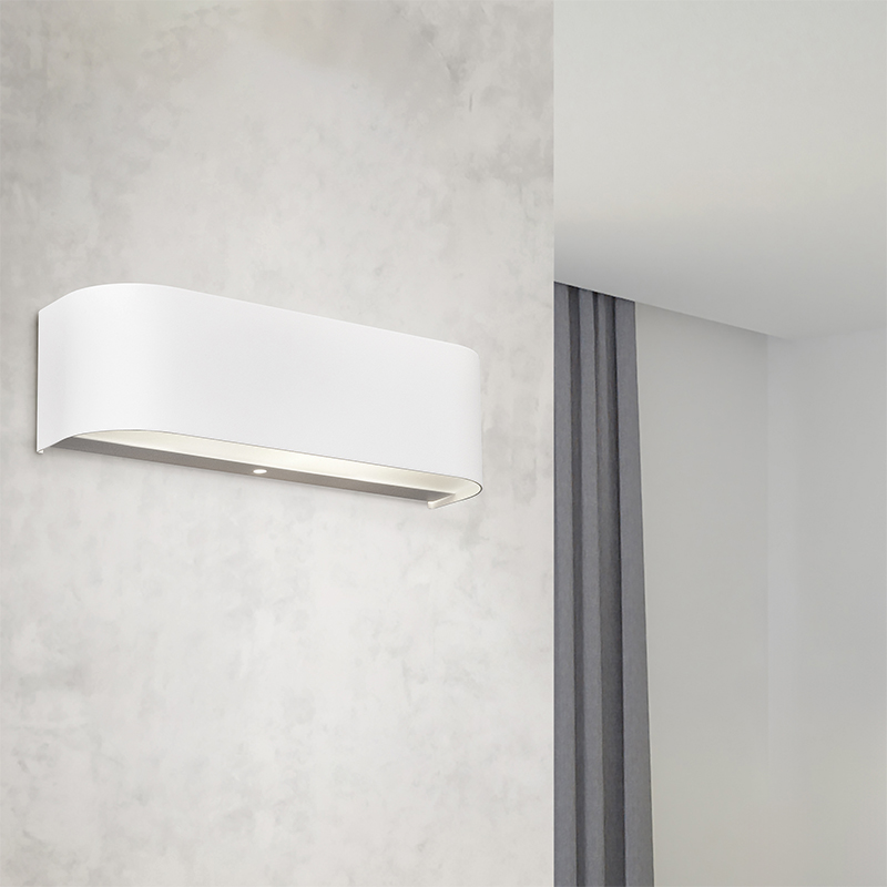 Hvid up down væglampe glas, Tomaso, 3,1W, 3000K LED