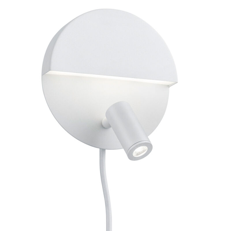Hvid væglampe design, Solo, 6W, 3000K LED, med brytare