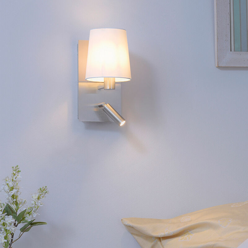 Nikkel væglampe design, Soro, 40W, 3000K LED, med brytare