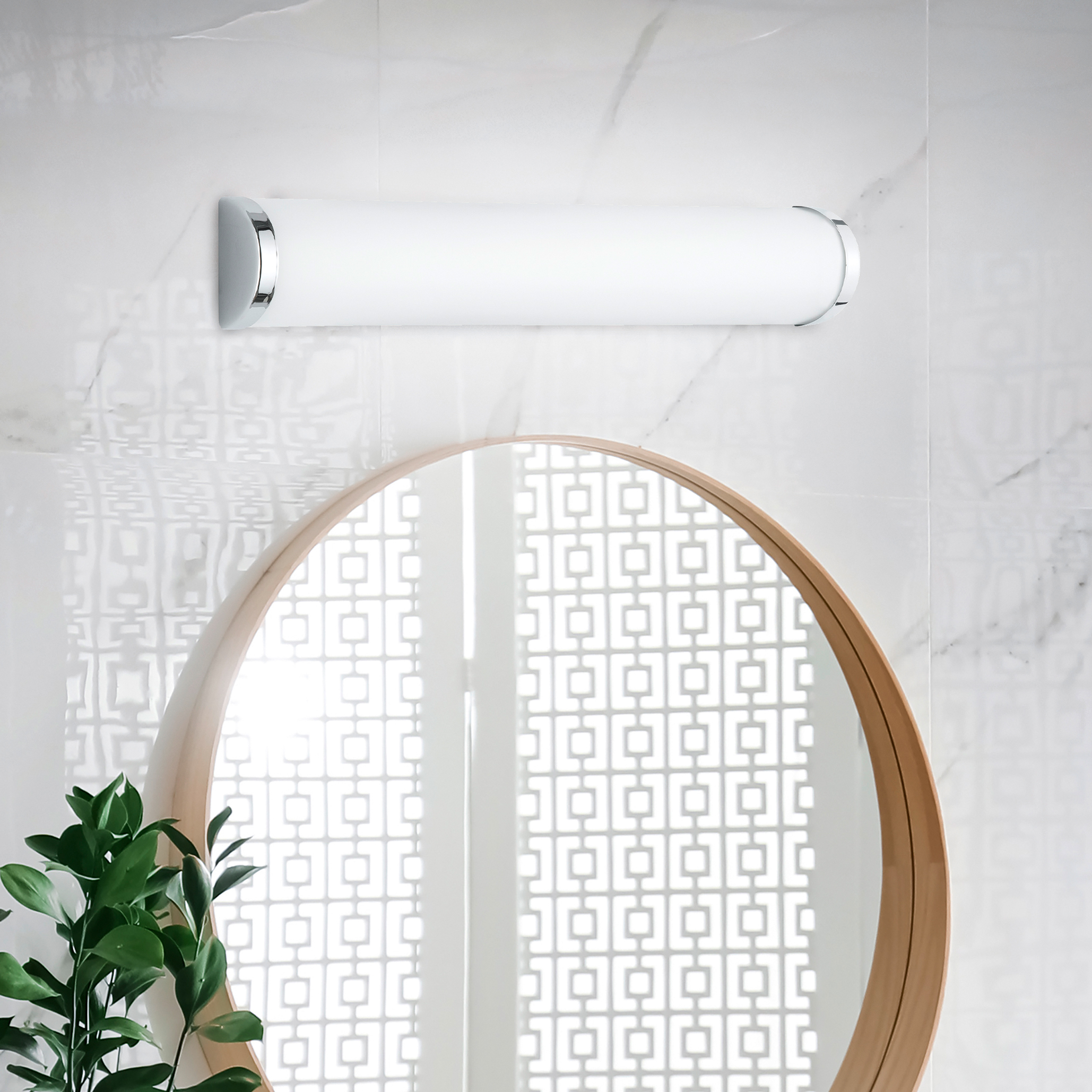 Krom loftlampe badeværelse glas, Lanza