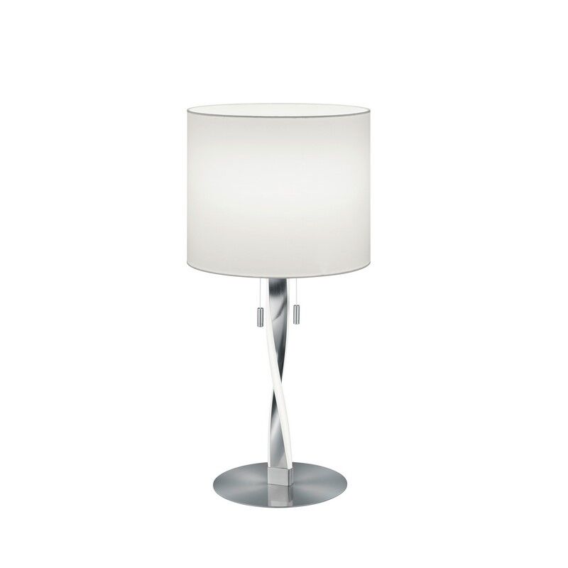 Nikkel bordlampe modern, Ramten, 3W, 3000K LED, med dra i brytare