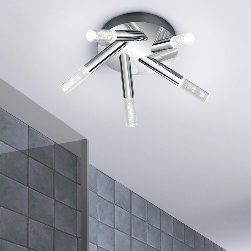 Krom loftlampe badeværelse design, Delfina, 3,1W, 3000K LED, IP44