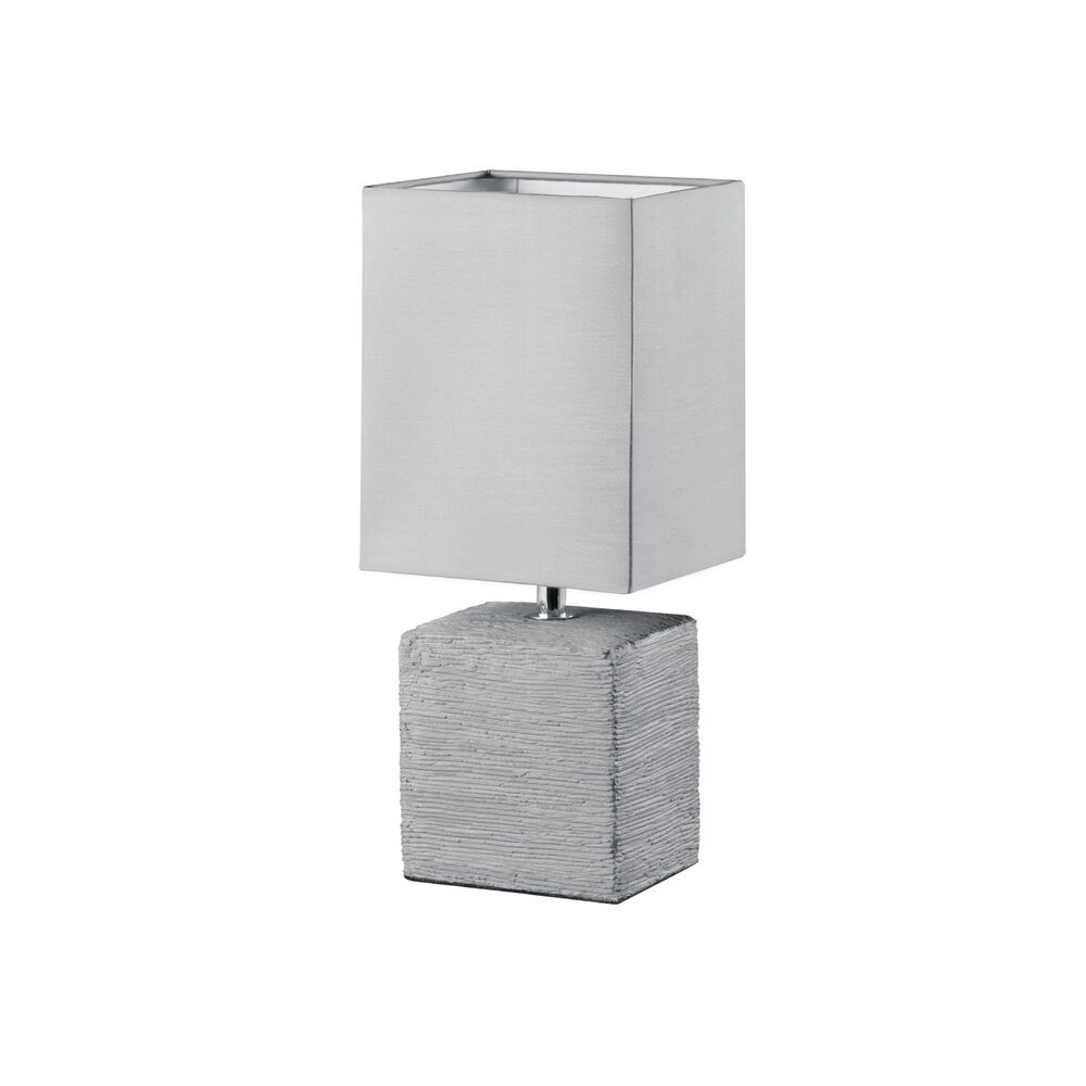 Keramik bordlampe grå, Karola, med brytare