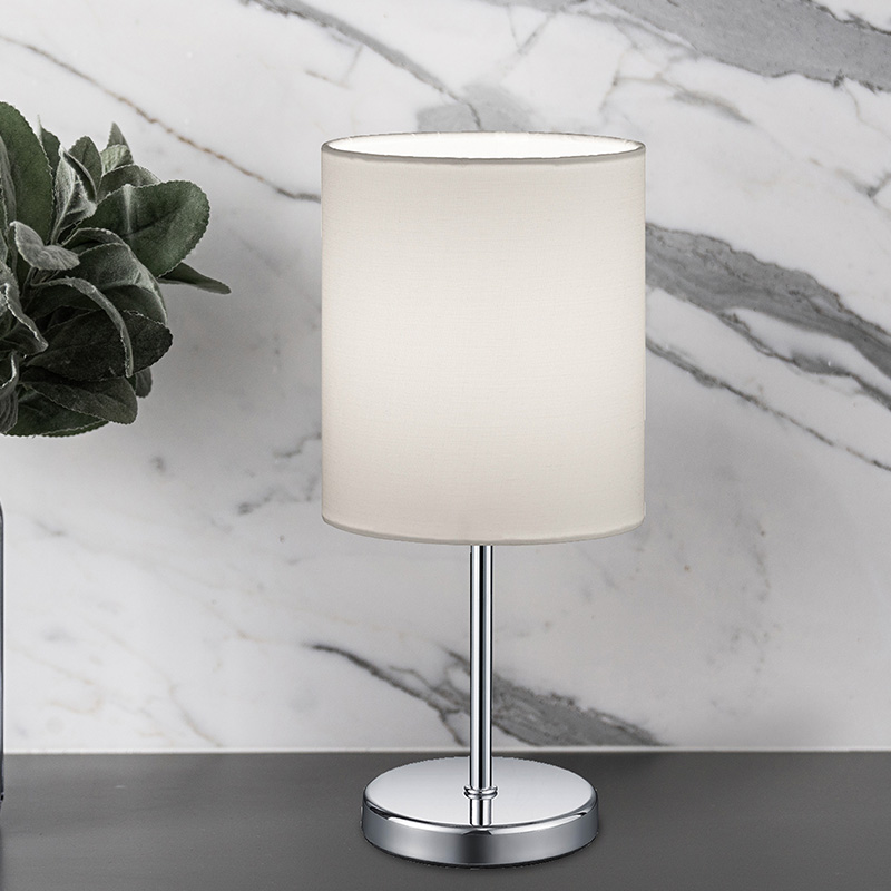 Krom bordlampe modern, Zoe, med brytare