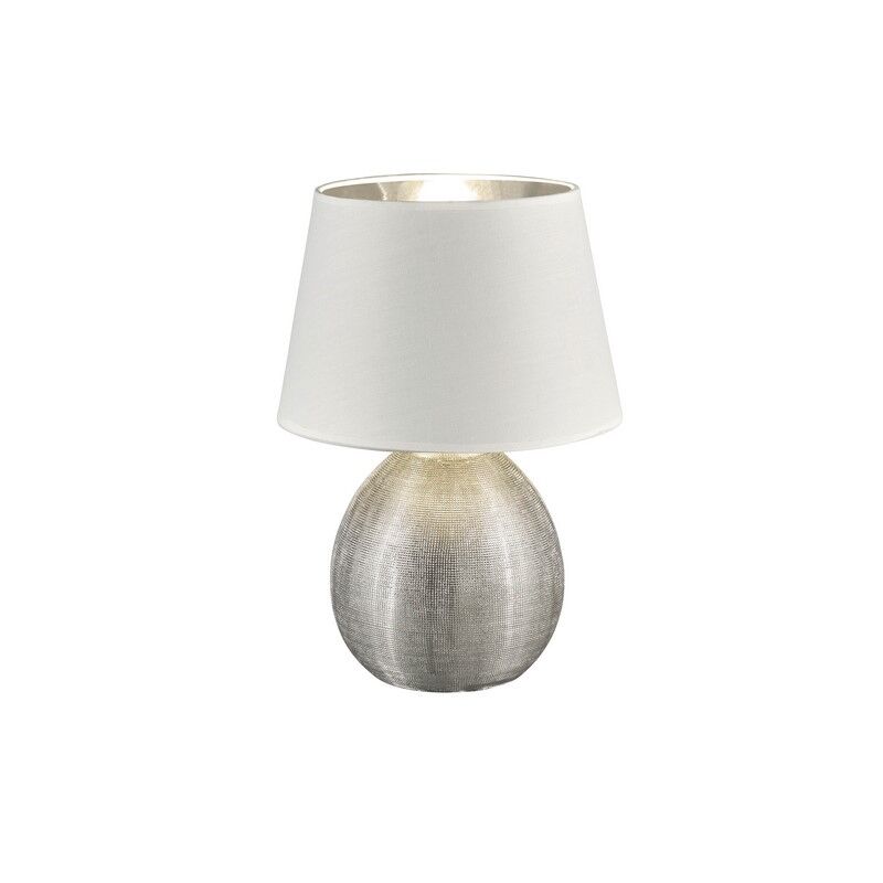 Keramik bordlampe sølv, Yet, med brytare