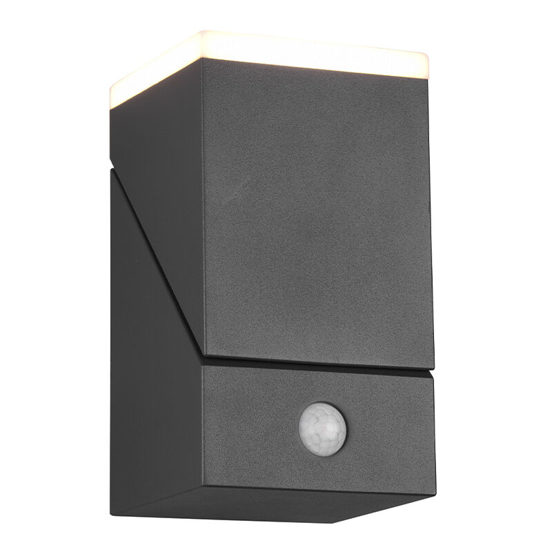 Antracit udendørs væglampe med bevægelsessensor modern, Liron, 7W, 3000K LED, IP54