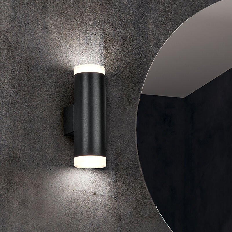 Sort væglampe badeværelse modern, Spjald, 4W, 3000K LED, IP44