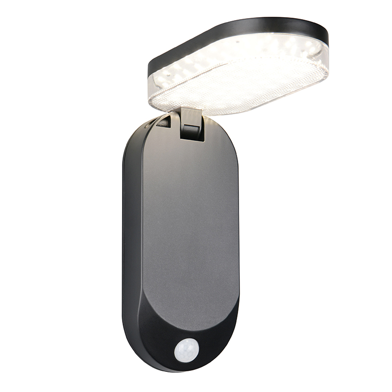 Sort udendørs væglampe solcelle modern, Laquisha, 3W, 4000K LED, IP44