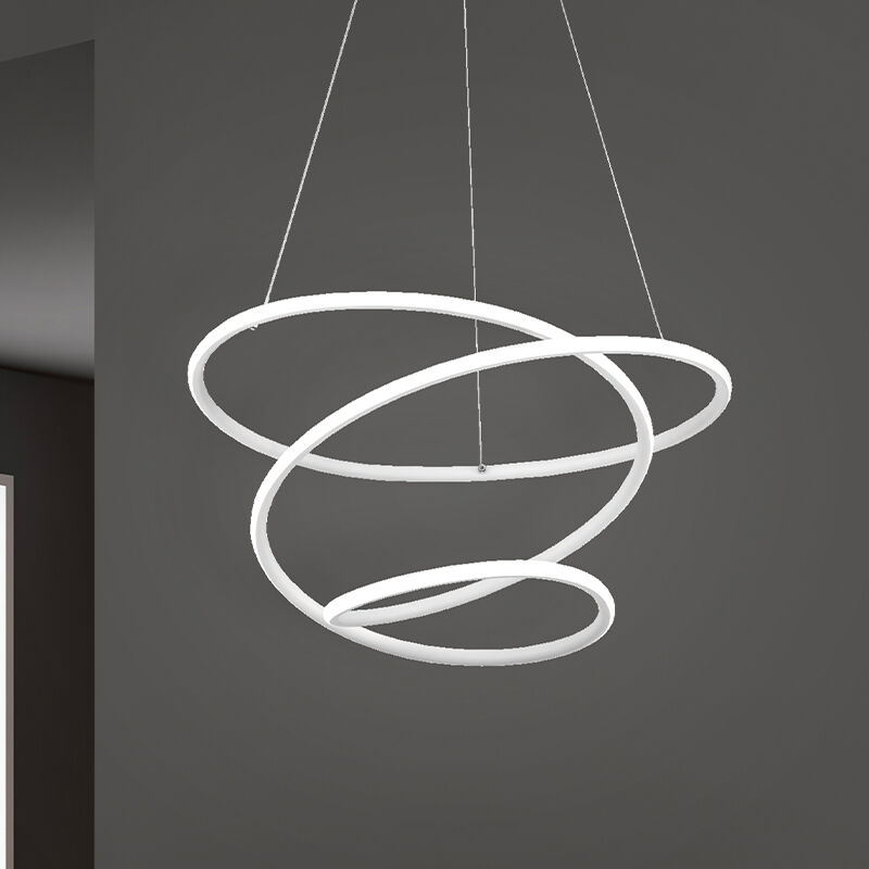 Hvid pendel lampe spisebord design, Marell, 36W, 4000K LED, 3 trins lysdæmper