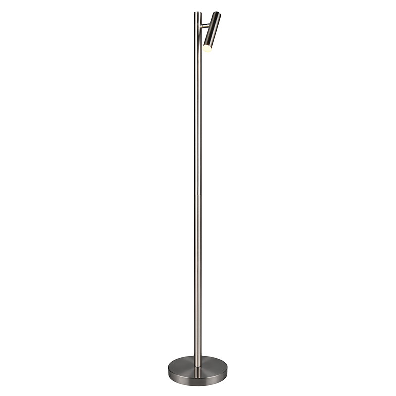 Nikkel genopladelige gulvlampe modern, Peniguet, 3W, varm til kold hvid justerbar LED, med beröringsdimmer