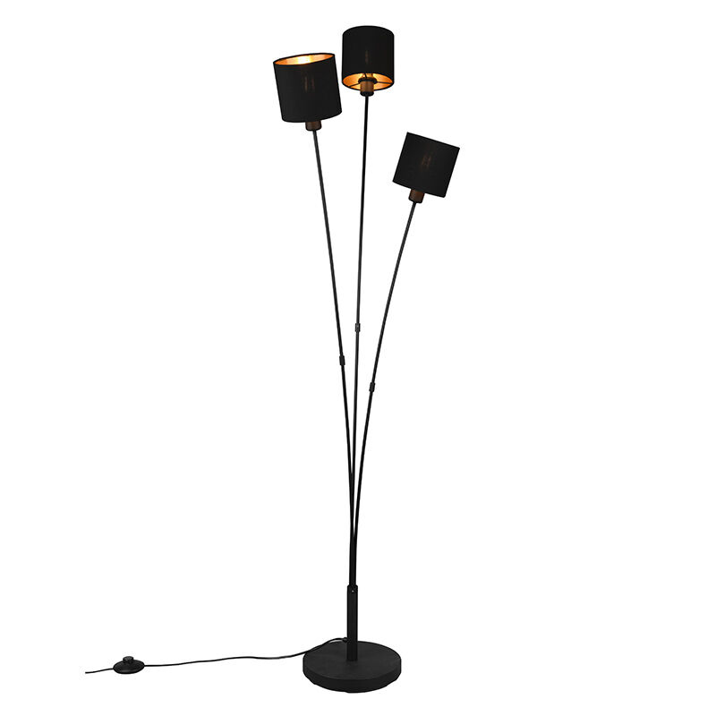 Sort gulv lampe modern, Koge, med brytare