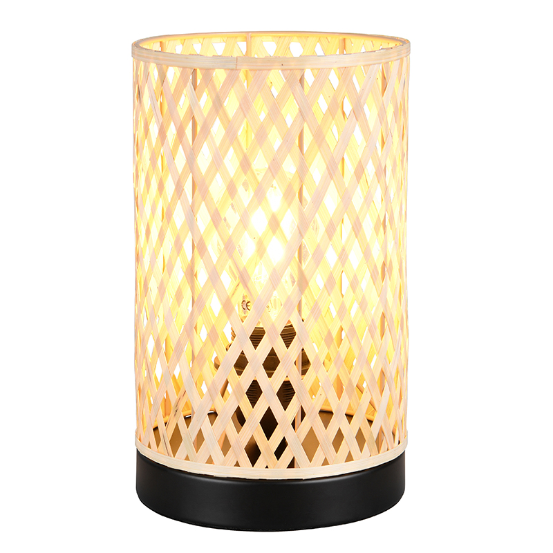 Rattan bordlampe brun, Laut, med brytare