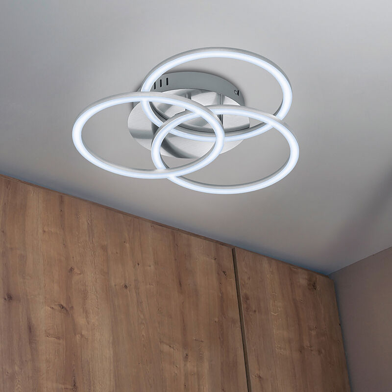 Nikkel plafond modern, Kobus, 27W, varm til kold hvid justerbar LED, med fjärrkontroll
