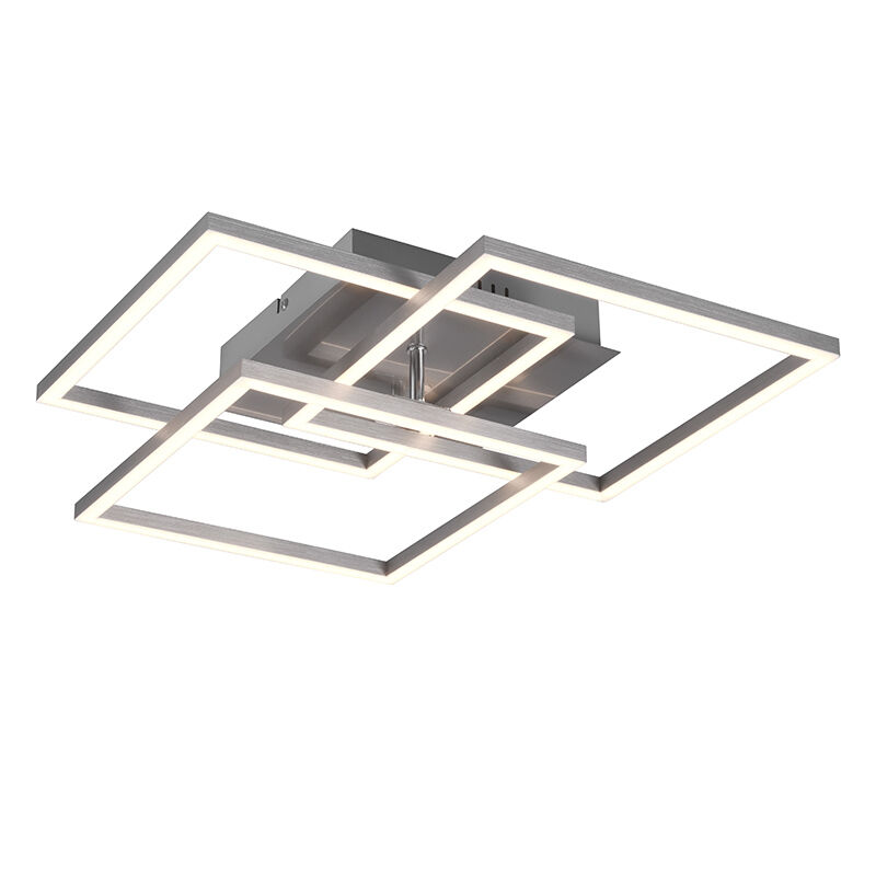 Nikkel plafond modern, Bibiana, 28W, varm til kold hvid justerbar LED, med fjärrkontroll