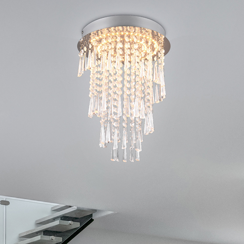 Krom lysekrone design, Sjon, 18W, varm til kold hvid justerbar LED, 3 trins lysdæmper
