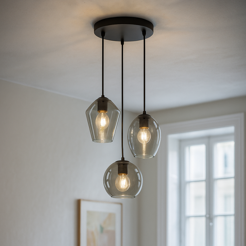 Design pendler lampe grå, Lazaro