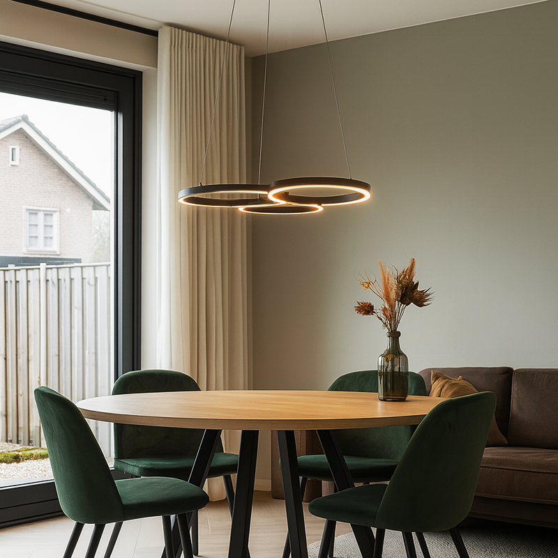 Design pendler lampe sort, Thalia, 36W, 2700K LED, 3 trins lysdæmper Design pendler lampe sort, Thalia, 36W, 2700K LED, 3 trins lysdæmper