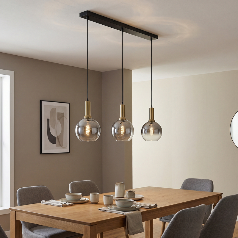 Design pendler lampe grå, Emerson