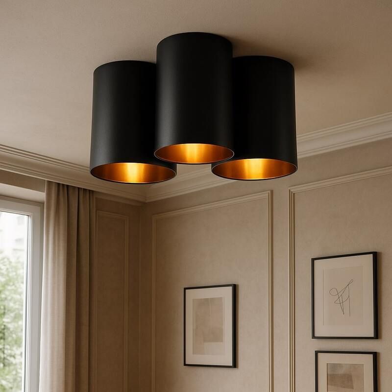 Modern loftlampe sort, Franck