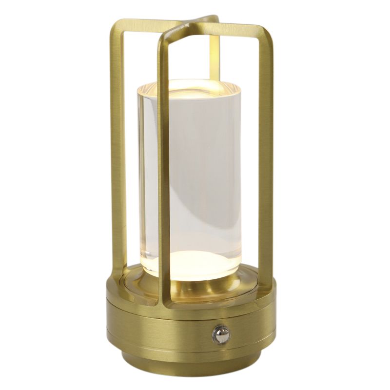 Modern genopladelige bordlampe guld, Elian, 3W, varm til kold hvid justerbar LED, med brytare