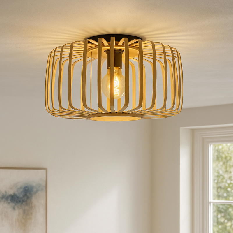 Bambus loftlampe brun, Tina