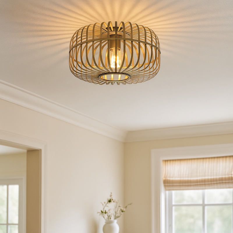 Industri loftlampe guld, Tobi