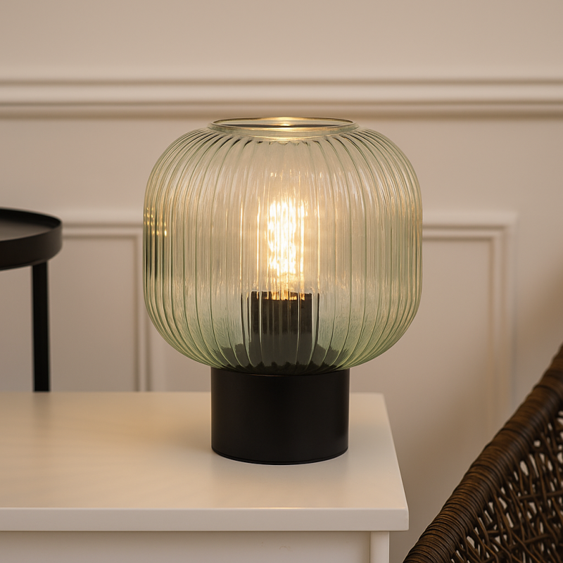 Design bordlampe grøn, Charlois, med brytare