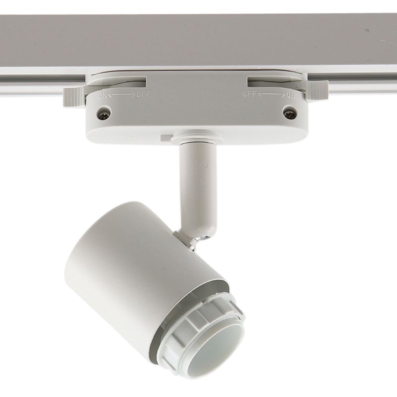 Plast 1-faset lampe på lyseskinne hvid,