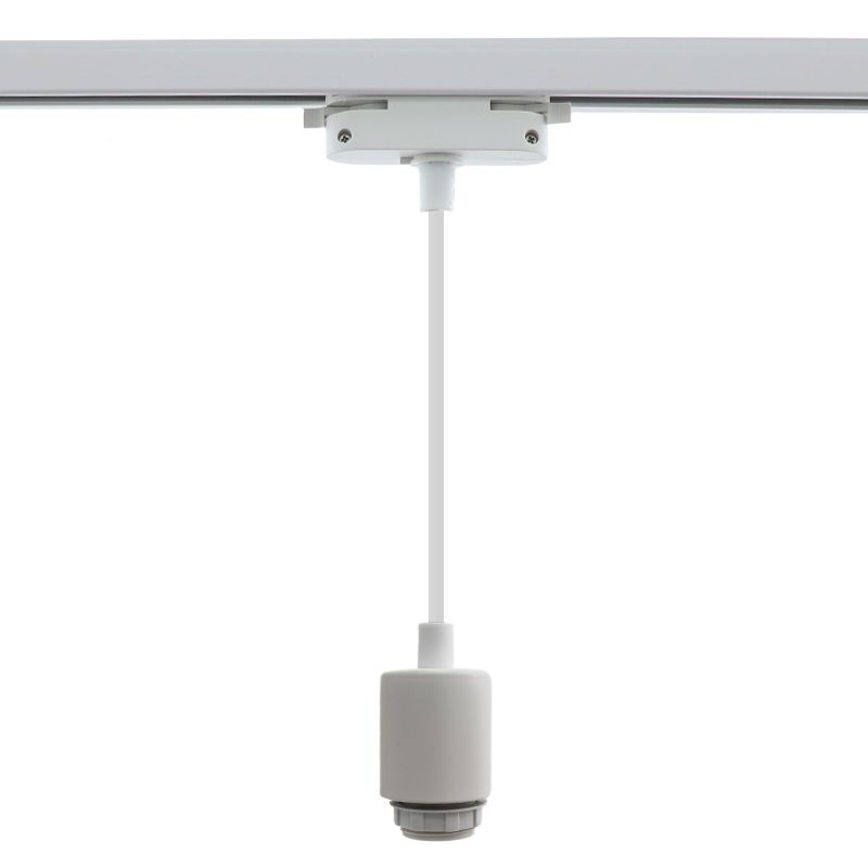 Plast 1-faset lampe på lyseskinne hvid,