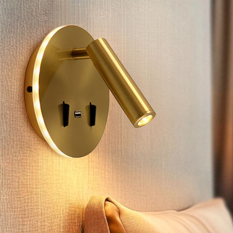 Modern væglampe guld, Alec, 9W, 3000K LED, med brytare