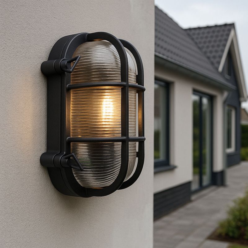 Industri udendørslampe sort, Luce, IP44