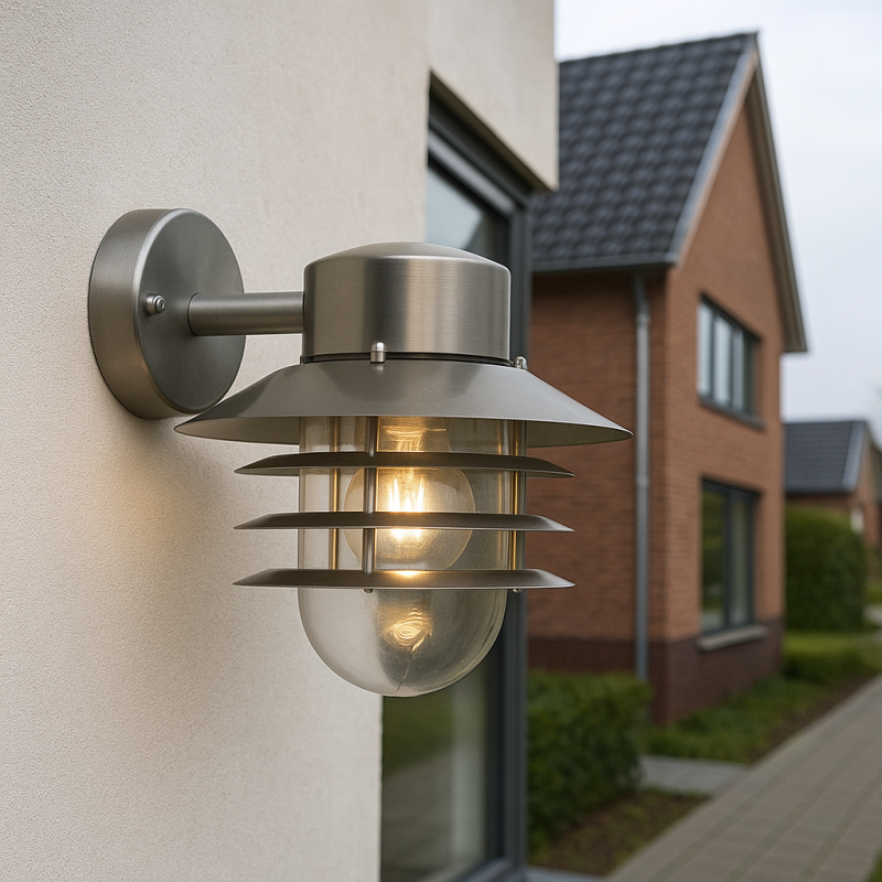 Rustfrit Stål udendørslampe sølv, Felice, IP44 Rustfrit Stål udendørslampe sølv, Felice, IP44