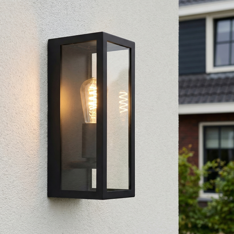 Modern udendørslampe sort, Senne, IP44 Modern udendørslampe sort, Senne, IP44
