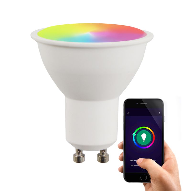 GU10 Wifi Smart LED pære, alle farver og varm hvid