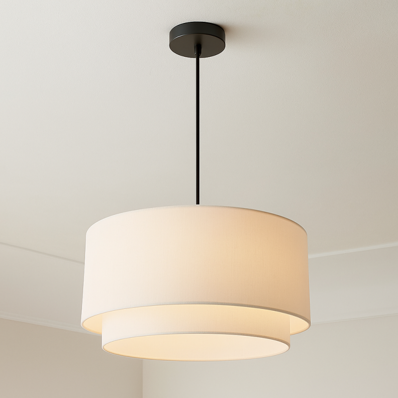 Modern pendler lampe beige, Scarlet