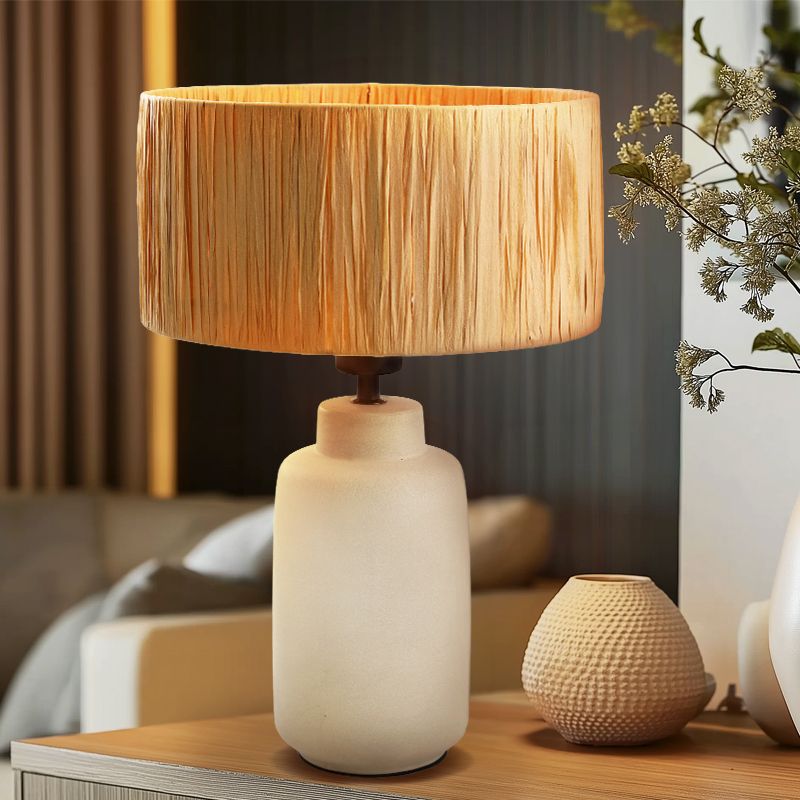 Papir bordlampe brun, Daisy, med brytare