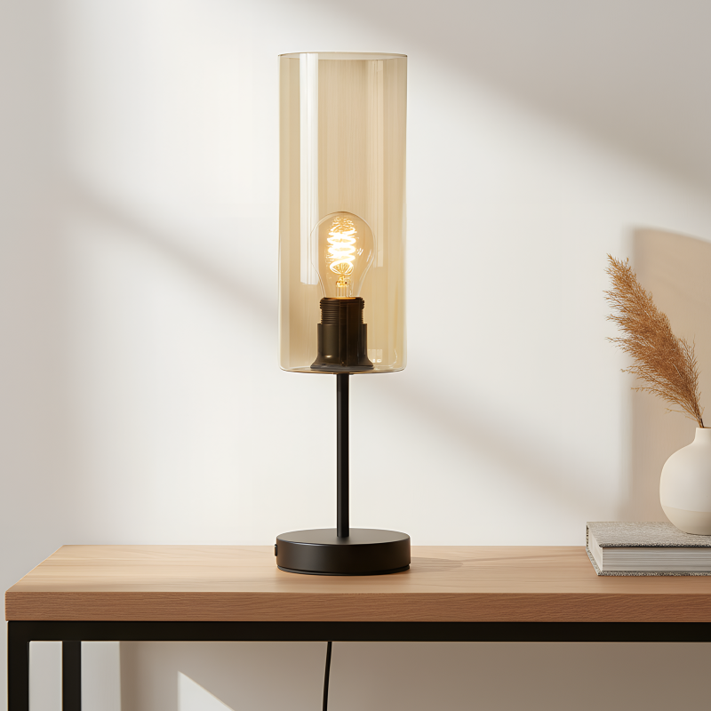 Modern bordlampe rav, Gaya, med brytare