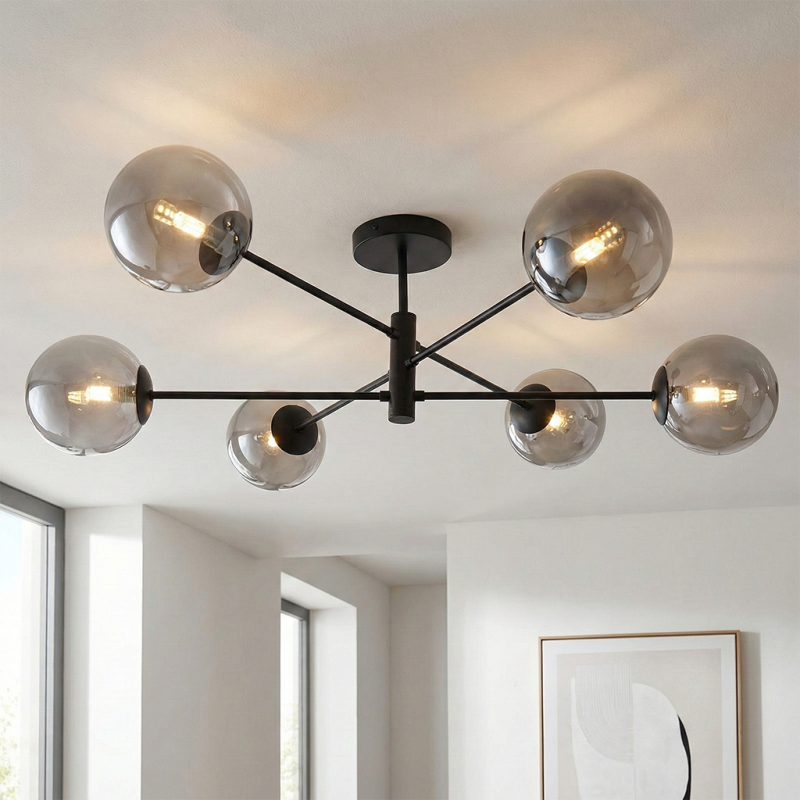 Design loftlampe grå, Remo