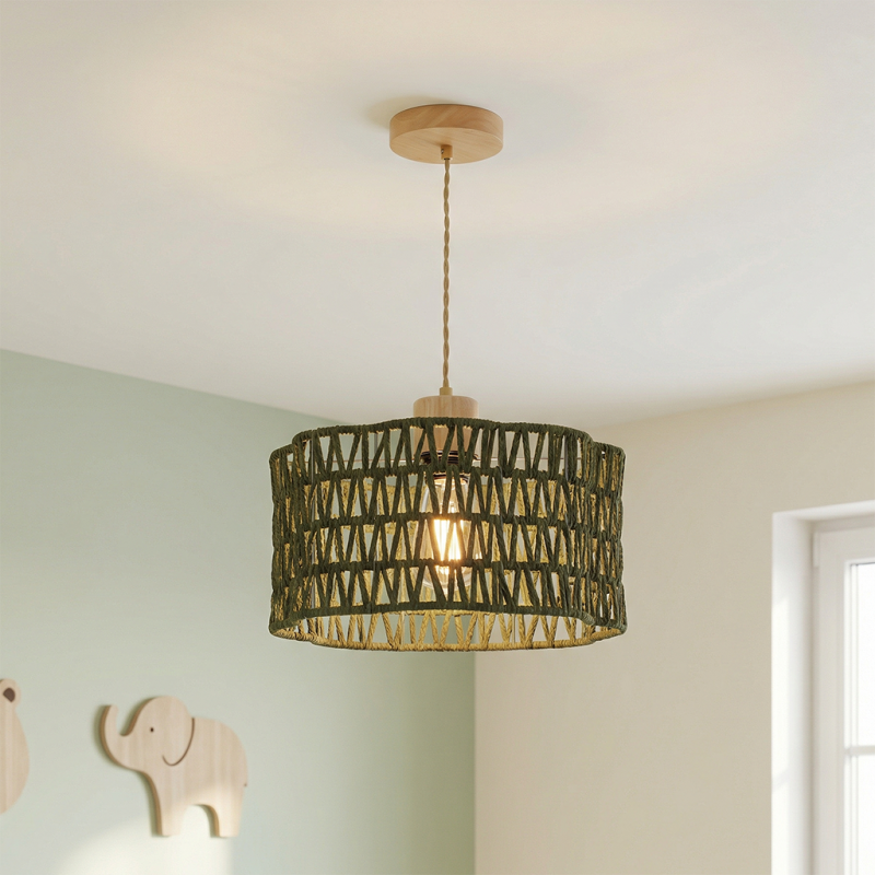 Rustik pendler lampe grøn, Mickey