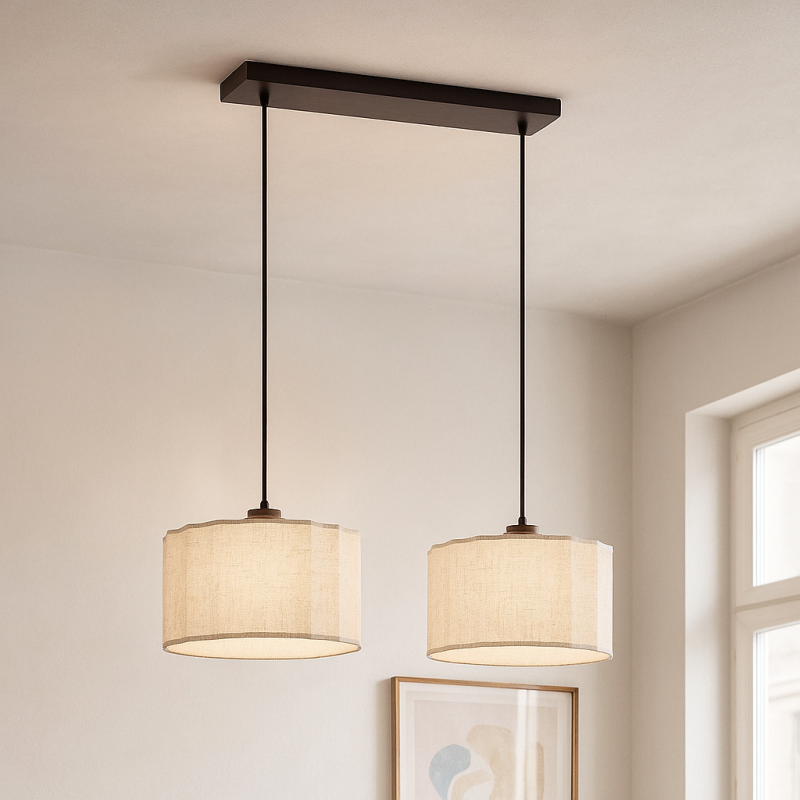 Rustik pendler lampe beige, Loulou