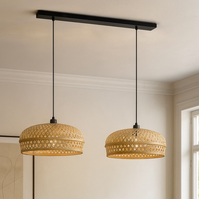 Bambus pendler lampe brun, Jennifer
