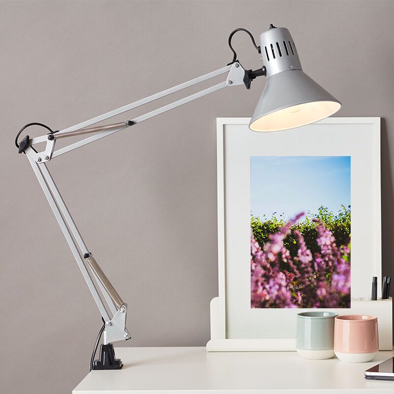 Metal klemmespot grå, Katharina, med brytare