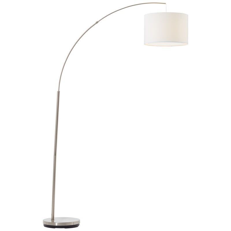 Stof gulvlampe bue hvid, Merinde, med brytare Stof gulvlampe bue hvid, Merinde, med brytare